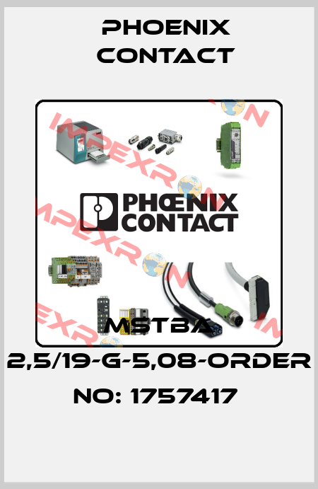 MSTBA 2,5/19-G-5,08-ORDER NO: 1757417  Phoenix Contact