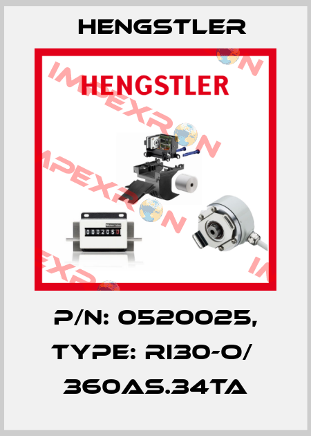 p/n: 0520025, Type: RI30-O/  360AS.34TA Hengstler