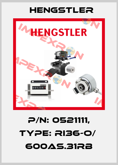 p/n: 0521111, Type: RI36-O/  600AS.31RB Hengstler