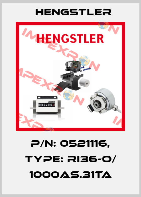 p/n: 0521116, Type: RI36-O/ 1000AS.31TA Hengstler
