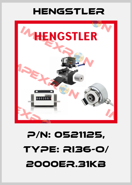 p/n: 0521125, Type: RI36-O/ 2000ER.31KB Hengstler