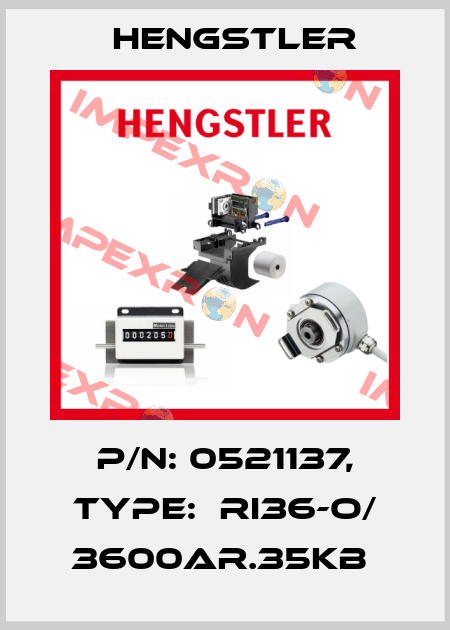 P/N: 0521137, Type:  RI36-O/ 3600AR.35KB  Hengstler