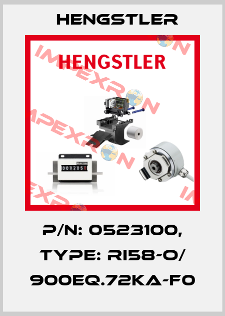p/n: 0523100, Type: RI58-O/ 900EQ.72KA-F0 Hengstler
