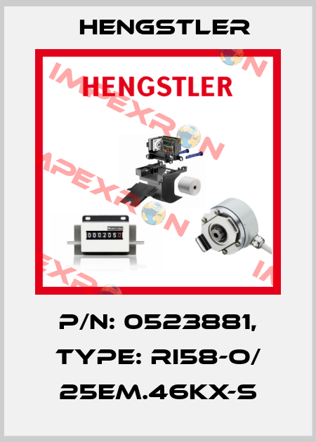 p/n: 0523881, Type: RI58-O/ 25EM.46KX-S Hengstler