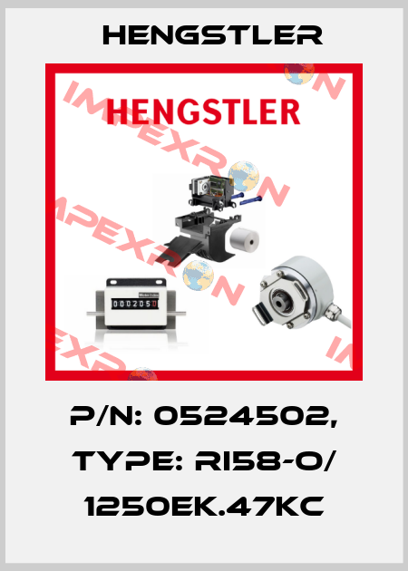 p/n: 0524502, Type: RI58-O/ 1250EK.47KC Hengstler