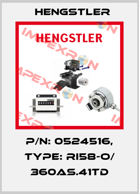 p/n: 0524516, Type: RI58-O/ 360AS.41TD Hengstler