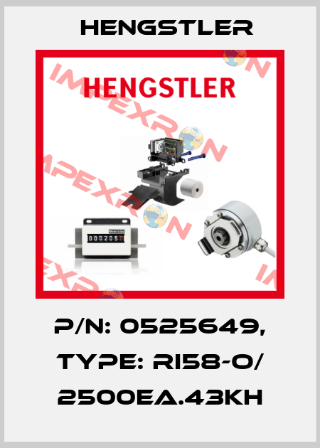 p/n: 0525649, Type: RI58-O/ 2500EA.43KH Hengstler