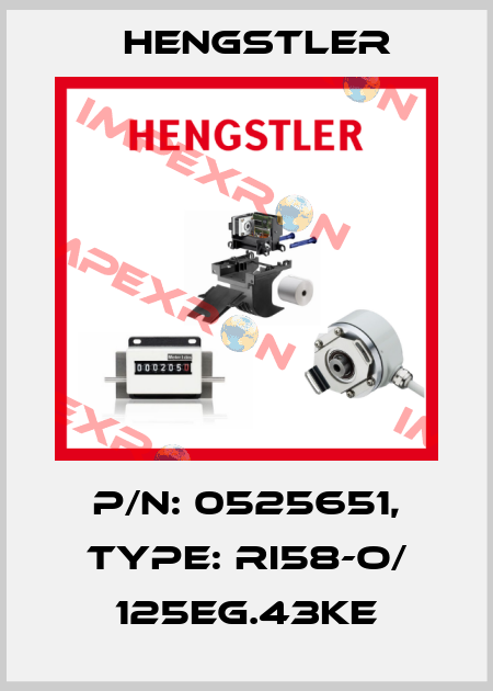 p/n: 0525651, Type: RI58-O/ 125EG.43KE Hengstler