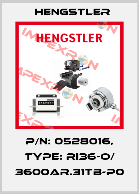 p/n: 0528016, Type: RI36-O/ 3600AR.31TB-P0 Hengstler