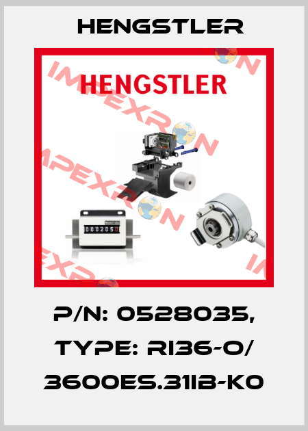 p/n: 0528035, Type: RI36-O/ 3600ES.31IB-K0 Hengstler