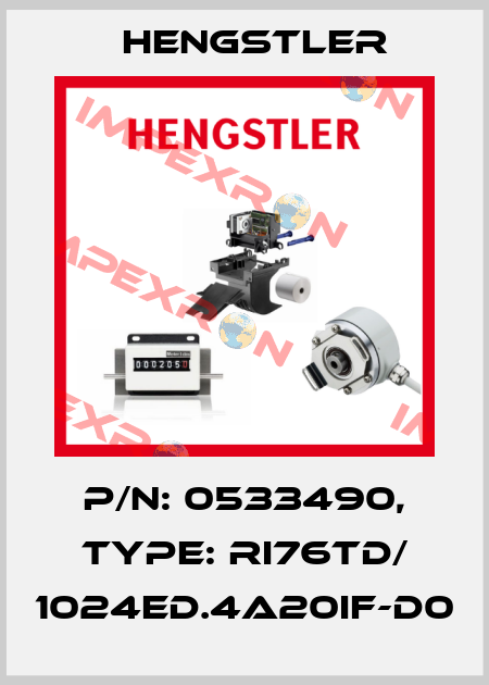 p/n: 0533490, Type: RI76TD/ 1024ED.4A20IF-D0 Hengstler