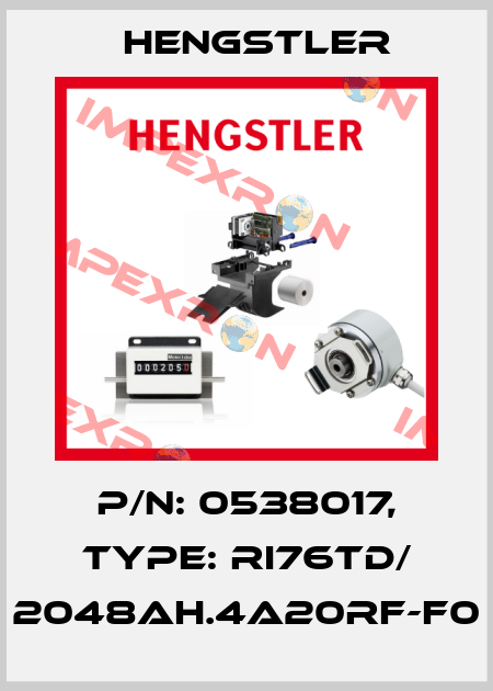 p/n: 0538017, Type: RI76TD/ 2048AH.4A20RF-F0 Hengstler