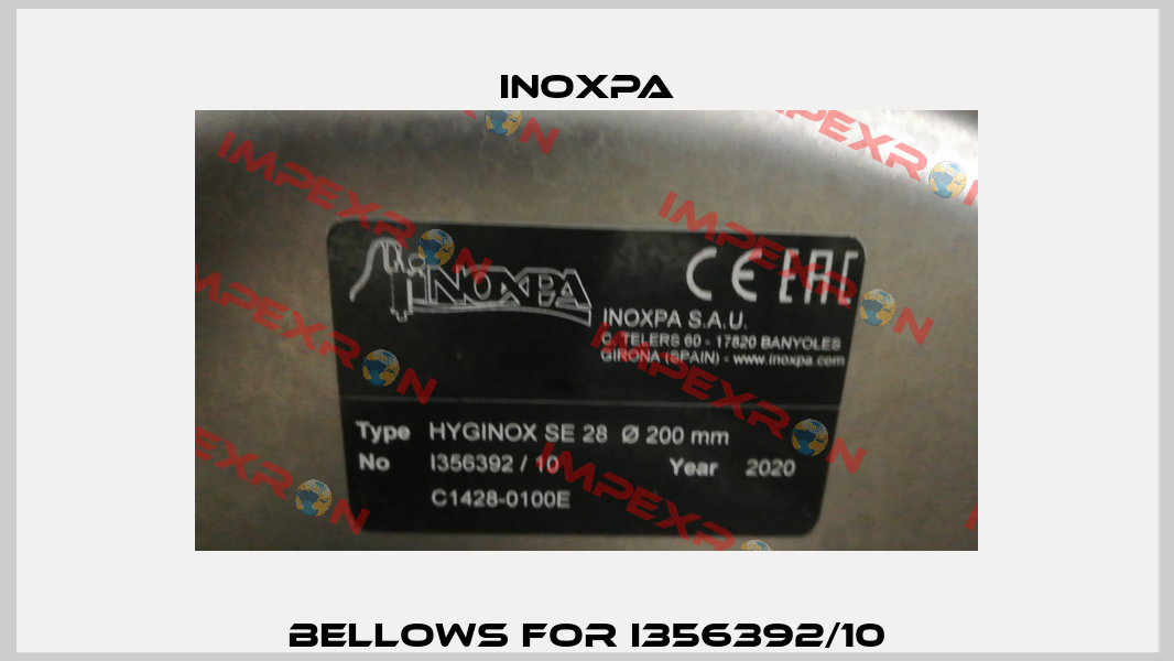 bellows for I356392/10 Inoxpa