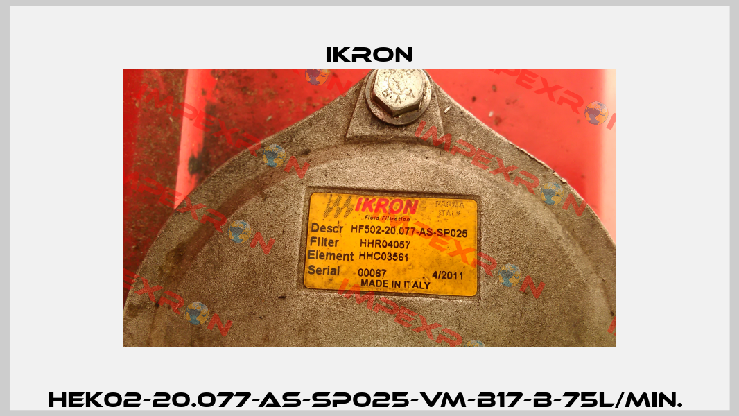 HEK02-20.077-AS-SP025-VM-B17-B-75l/min.  Ikron