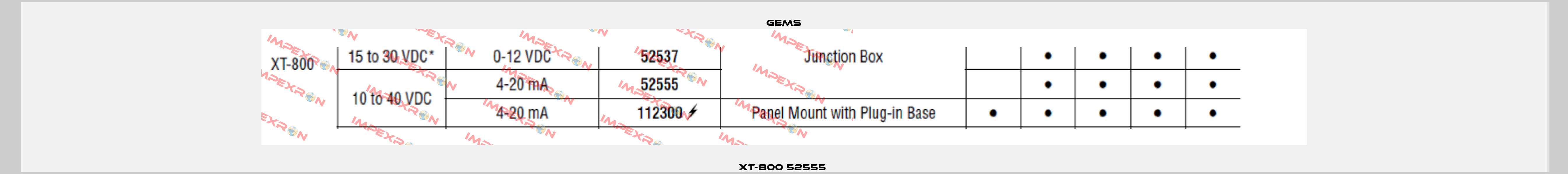 XT-800 52555  Gems