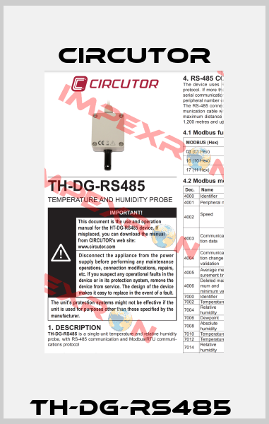 TH-DG-RS485  Circutor