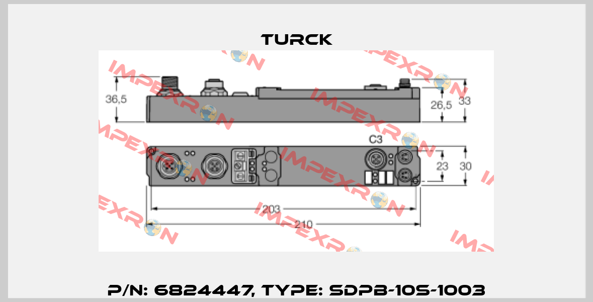 p/n: 6824447, Type: SDPB-10S-1003 Turck