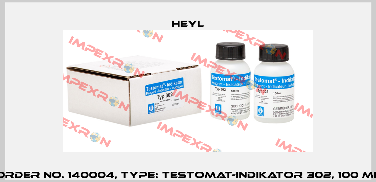 Order No. 140004, Type: Testomat-Indikator 302, 100 ml Heyl